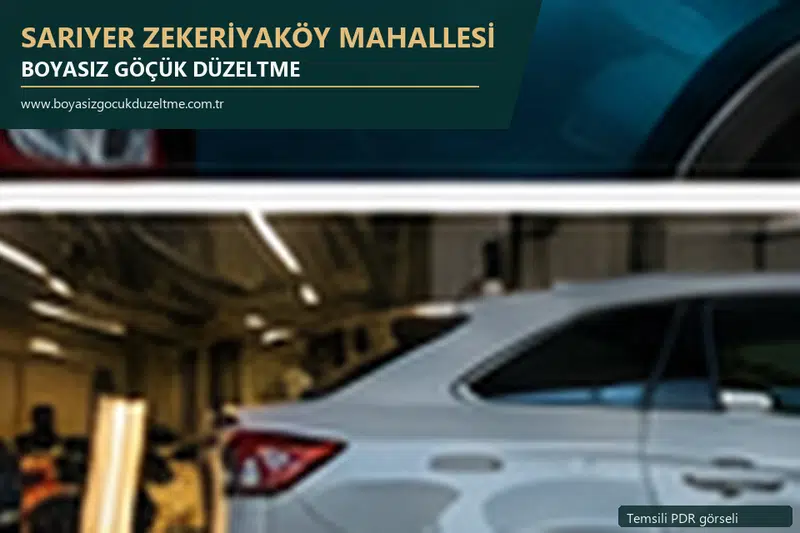 Sarıyer Zekeriyaköy Mahallesi sabit nokta ve mobil PDR randevusunu anlatan temsili otomobil hizmeti görseli