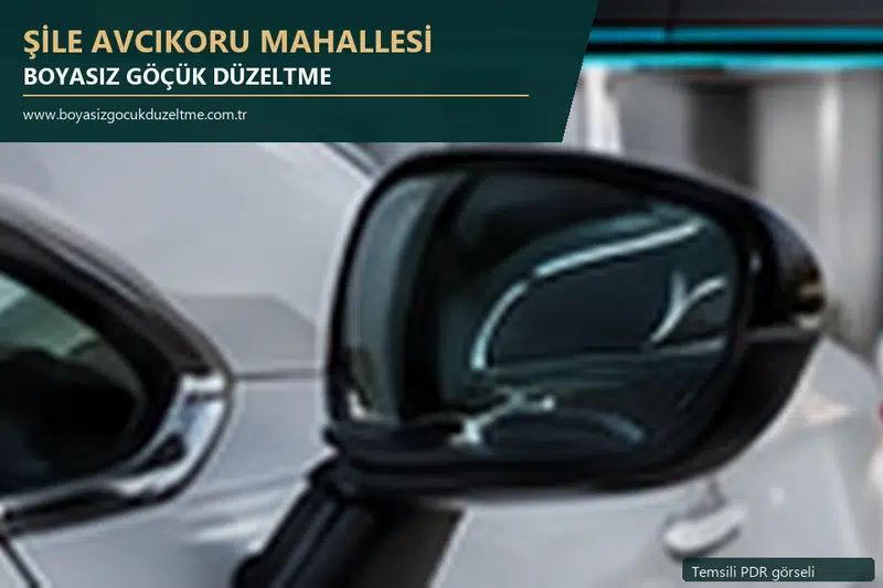 Şile Avcıkoru Mahallesi hizmet rehberi için modern otomobil ve boyasız göçük incelemesini anlatan temsili görsel