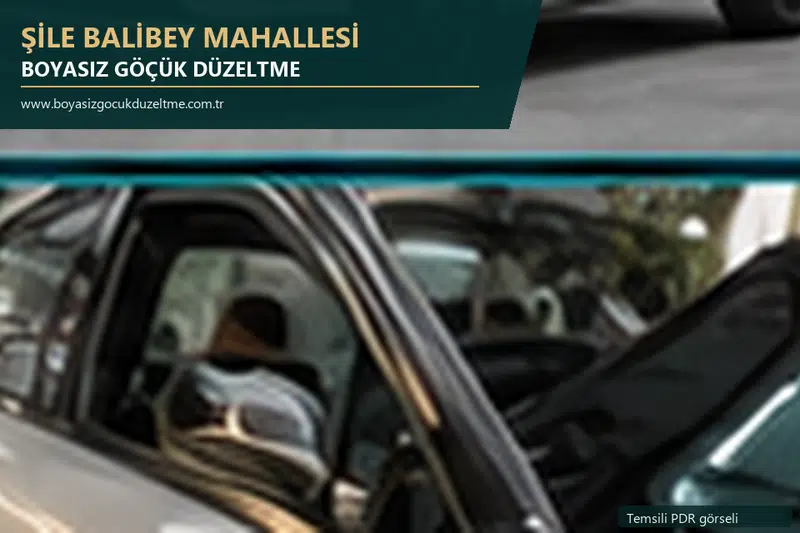 Şile Balibey Mahallesi sabit nokta ve mobil PDR randevusunu anlatan temsili otomobil hizmeti görseli