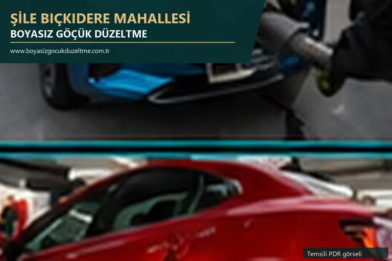 Şile Bıçkıdere Mahallesi sabit nokta ve mobil PDR randevusunu anlatan temsili otomobil hizmeti görseli