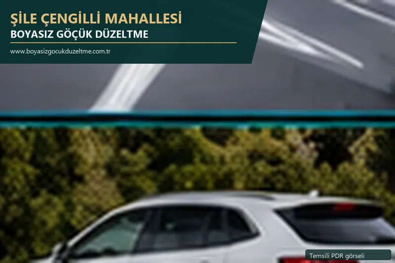 Şile Çengilli Mahallesi hizmet rehberi için modern otomobil ve boyasız göçük incelemesini anlatan temsili görsel