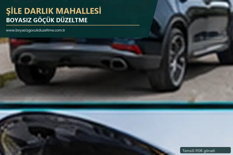 Şile Darlık Mahallesi sabit nokta ve mobil PDR randevusunu anlatan temsili otomobil hizmeti görseli
