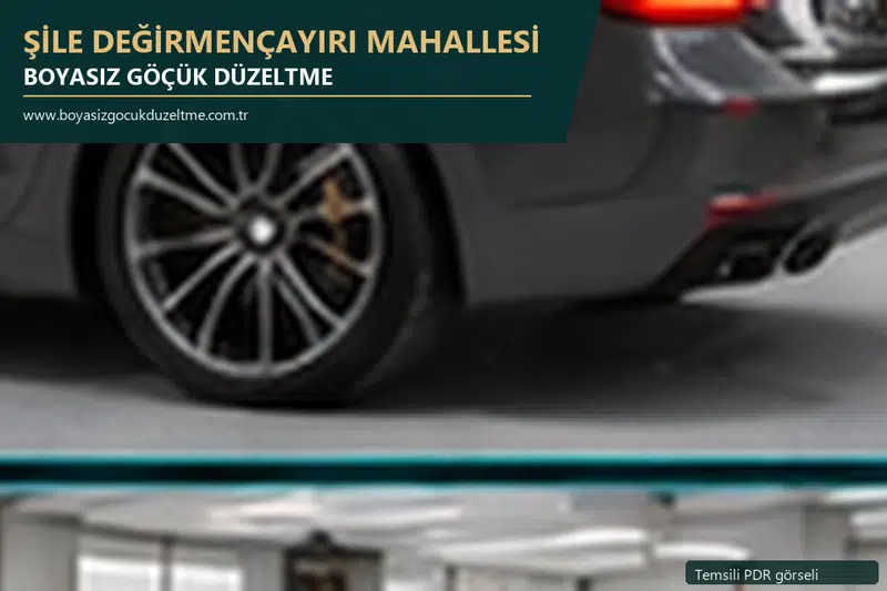 Şile Değirmençayırı Mahallesi sabit nokta ve mobil PDR randevusunu anlatan temsili otomobil hizmeti görseli