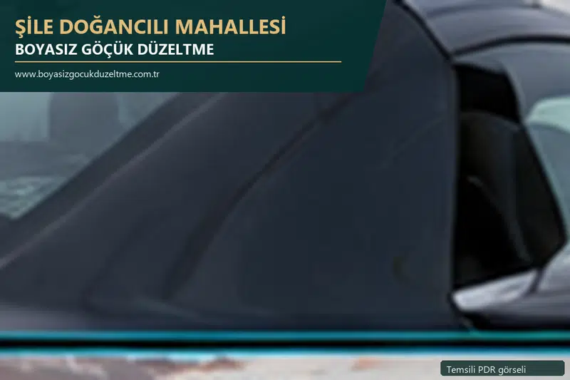 Şile Doğancılı Mahallesi hizmet rehberi için modern otomobil ve boyasız göçük incelemesini anlatan temsili görsel