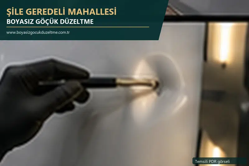 Şile Geredeli Mahallesi sabit nokta ve mobil PDR randevusunu anlatan temsili otomobil hizmeti görseli