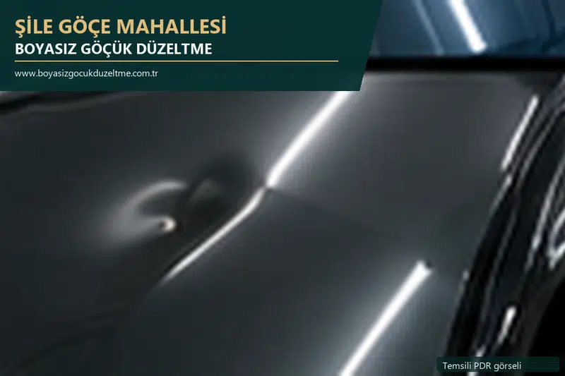 Şile Göçe Mahallesi sabit nokta ve mobil PDR randevusunu anlatan temsili otomobil hizmeti görseli