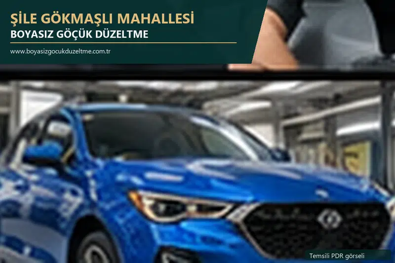 Şile Gökmaşlı Mahallesi sabit nokta ve mobil PDR randevusunu anlatan temsili otomobil hizmeti görseli
