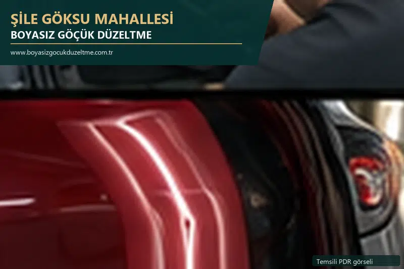 Şile Göksu Mahallesi sabit nokta ve mobil PDR randevusunu anlatan temsili otomobil hizmeti görseli