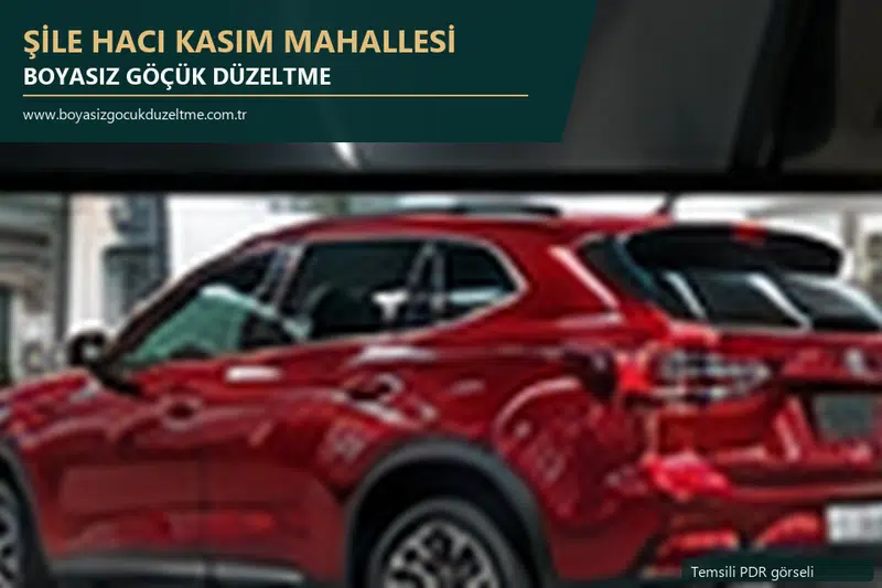 Şile Hacı Kasım Mahallesi hizmet rehberi için modern otomobil ve boyasız göçük incelemesini anlatan temsili görsel