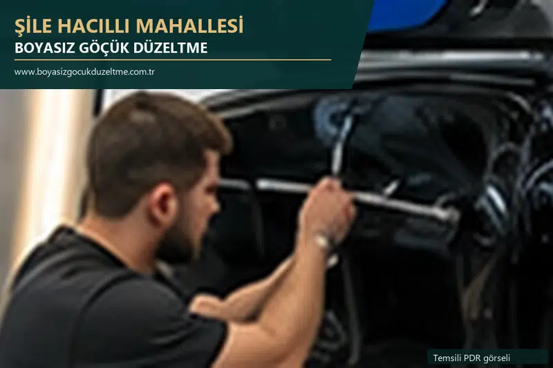 Şile Hacıllı Mahallesi hizmet rehberi için modern otomobil ve boyasız göçük incelemesini anlatan temsili görsel