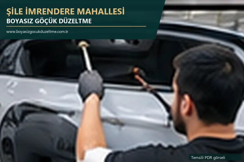 Şile İmrendere Mahallesi hizmet rehberi için modern otomobil ve boyasız göçük incelemesini anlatan temsili görsel