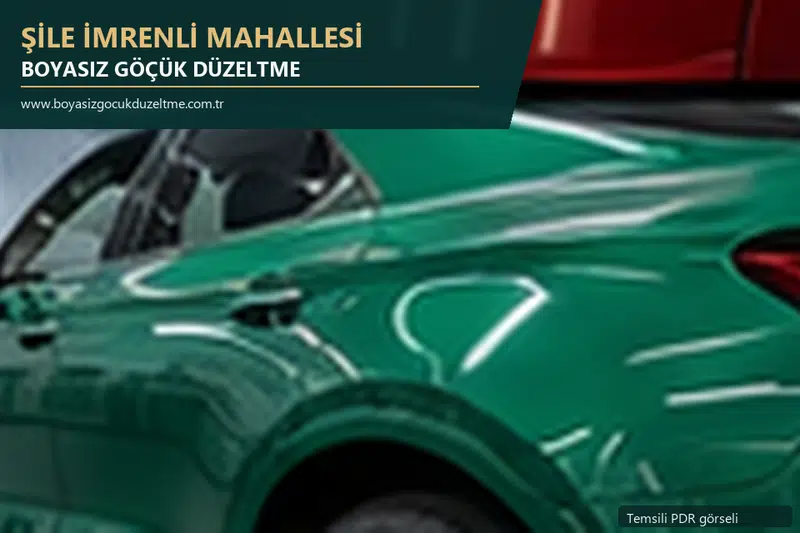 Şile İmrenli Mahallesi hizmet rehberi için modern otomobil ve boyasız göçük incelemesini anlatan temsili görsel