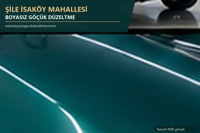 Şile İsaköy Mahallesi hizmet rehberi için modern otomobil ve boyasız göçük incelemesini anlatan temsili görsel