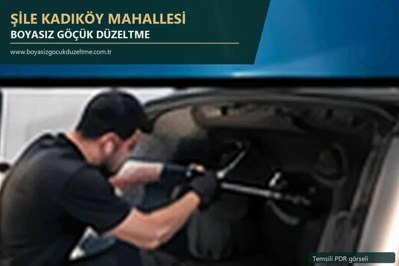Şile Kadıköy Mahallesi hizmet rehberi için modern otomobil ve boyasız göçük incelemesini anlatan temsili görsel
