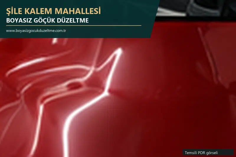 Şile Kalem Mahallesi hizmet rehberi için modern otomobil ve boyasız göçük incelemesini anlatan temsili görsel