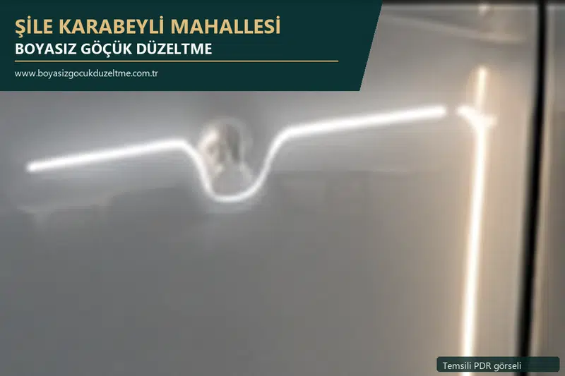 Şile Karabeyli Mahallesi sabit nokta ve mobil PDR randevusunu anlatan temsili otomobil hizmeti görseli