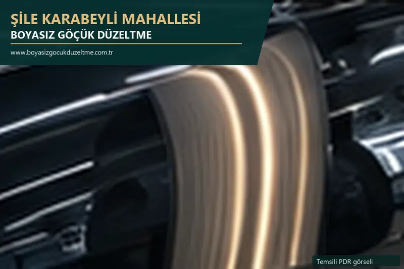 Şile Karabeyli Mahallesi hizmet rehberi için modern otomobil ve boyasız göçük incelemesini anlatan temsili görsel