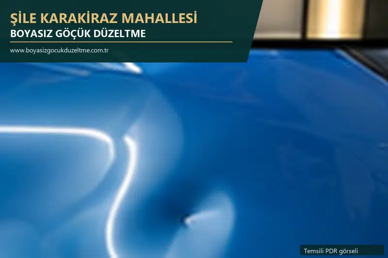 Şile Karakiraz Mahallesi sabit nokta ve mobil PDR randevusunu anlatan temsili otomobil hizmeti görseli