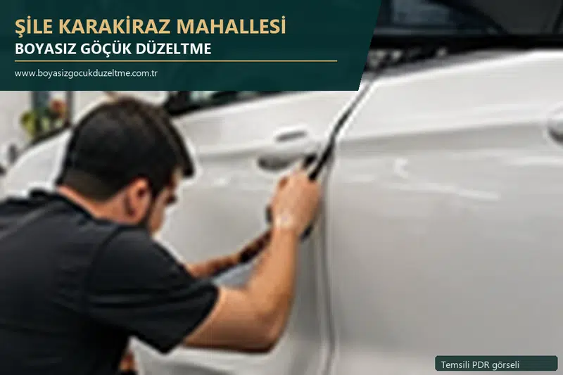 Şile Karakiraz Mahallesi hizmet rehberi için modern otomobil ve boyasız göçük incelemesini anlatan temsili görsel
