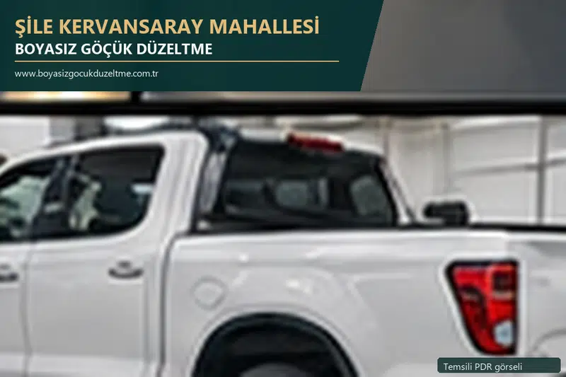 Şile Kervansaray Mahallesi hizmet rehberi için modern otomobil ve boyasız göçük incelemesini anlatan temsili görsel