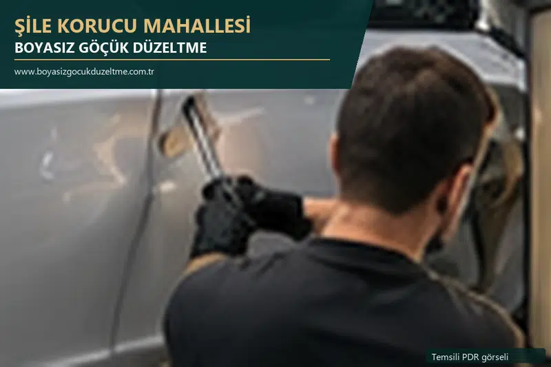 Şile Korucu Mahallesi sabit nokta ve mobil PDR randevusunu anlatan temsili otomobil hizmeti görseli