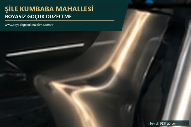 Şile Kumbaba Mahallesi hizmet rehberi için modern otomobil ve boyasız göçük incelemesini anlatan temsili görsel
