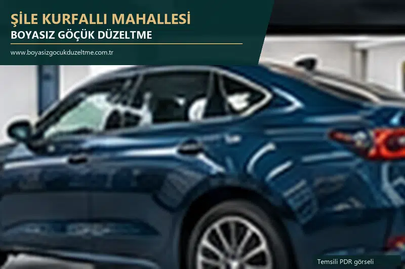 Şile Kurfallı Mahallesi hizmet rehberi için modern otomobil ve boyasız göçük incelemesini anlatan temsili görsel
