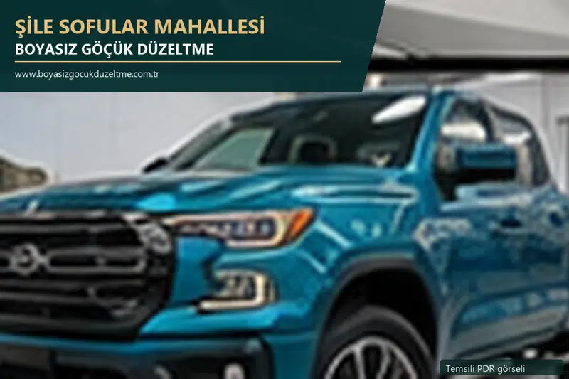 Şile Sofular Mahallesi hizmet rehberi için modern otomobil ve boyasız göçük incelemesini anlatan temsili görsel