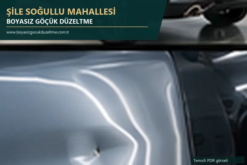 Şile Soğullu Mahallesi hizmet rehberi için modern otomobil ve boyasız göçük incelemesini anlatan temsili görsel