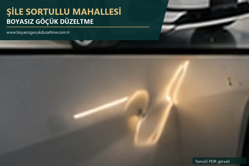 Şile Sortullu Mahallesi sabit nokta ve mobil PDR randevusunu anlatan temsili otomobil hizmeti görseli