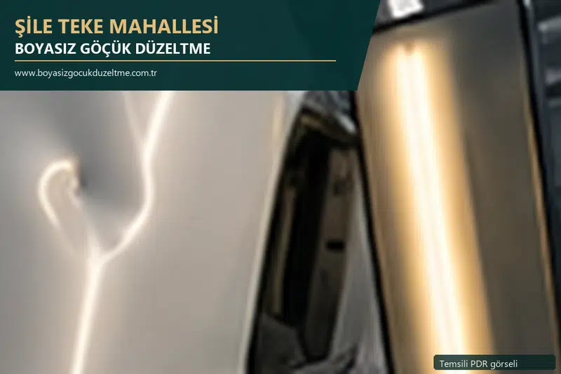 Şile Teke Mahallesi hizmet rehberi için modern otomobil ve boyasız göçük incelemesini anlatan temsili görsel