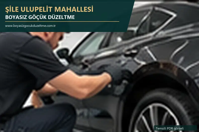 Şile Ulupelit Mahallesi hizmet rehberi için modern otomobil ve boyasız göçük incelemesini anlatan temsili görsel