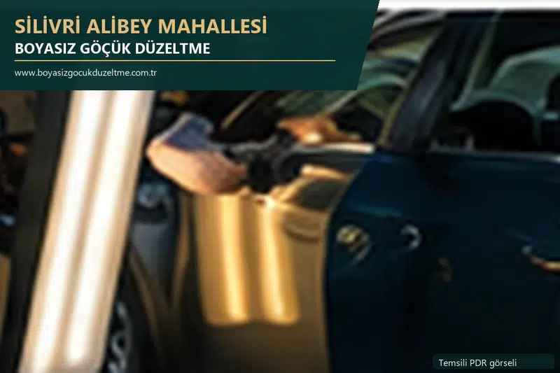 Silivri Alibey Mahallesi hizmet rehberi için modern otomobil ve boyasız göçük incelemesini anlatan temsili görsel