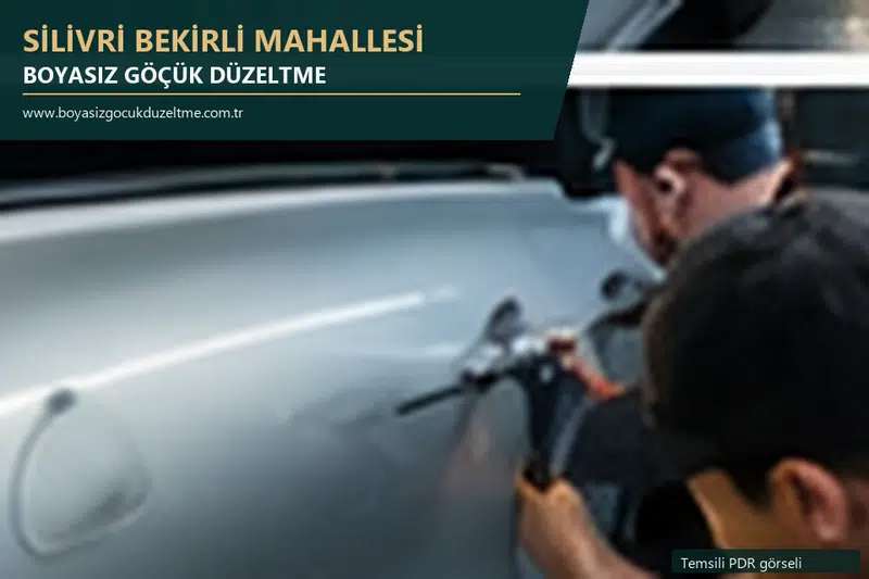 Silivri Bekirli Mahallesi hizmet rehberi için modern otomobil ve boyasız göçük incelemesini anlatan temsili görsel