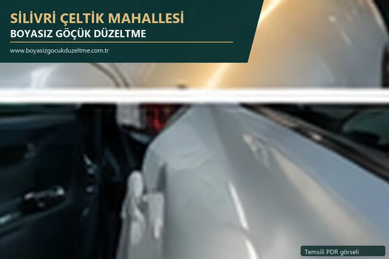 Silivri Çeltik Mahallesi sabit nokta ve mobil PDR randevusunu anlatan temsili otomobil hizmeti görseli