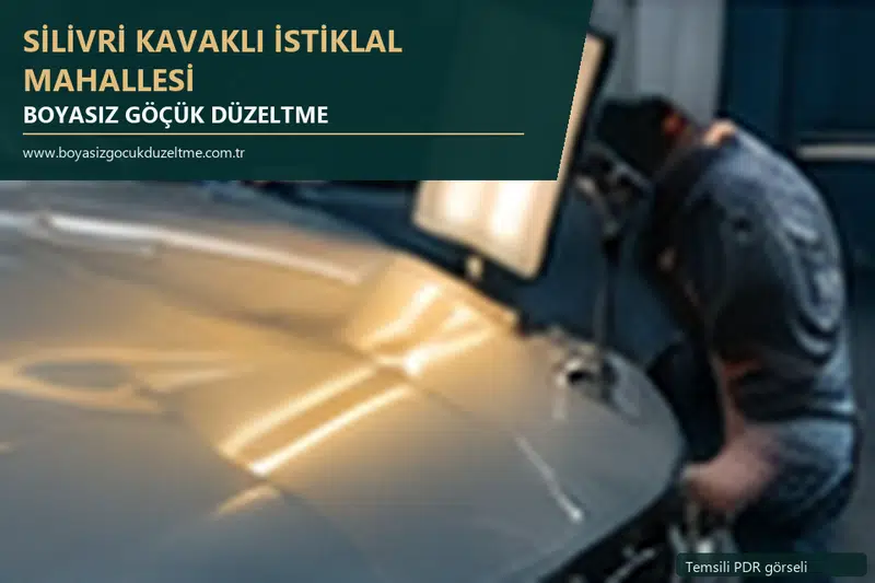 Silivri Kavaklı İstiklal Mahallesi hizmet rehberi için modern otomobil ve boyasız göçük incelemesini anlatan temsili görsel