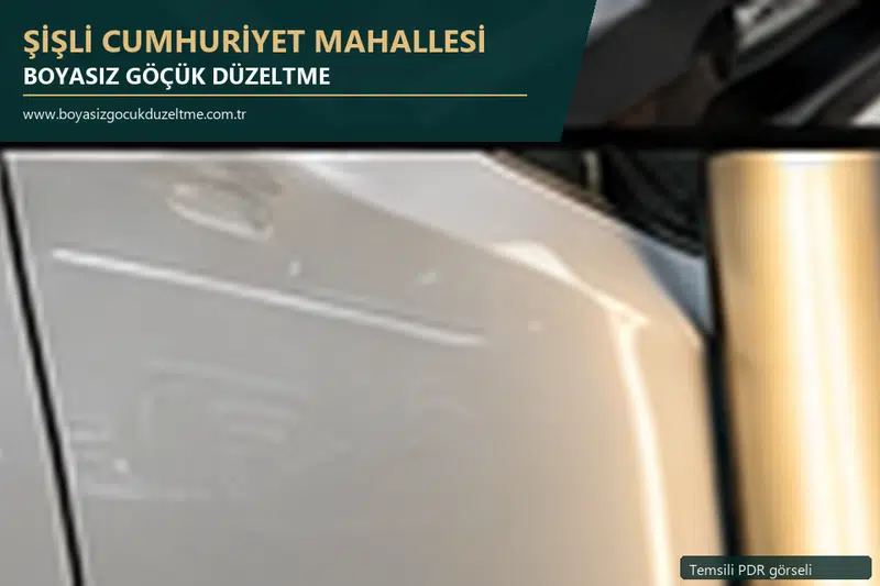 Şişli Cumhuriyet Mahallesi sabit nokta ve mobil PDR randevusunu anlatan temsili otomobil hizmeti görseli