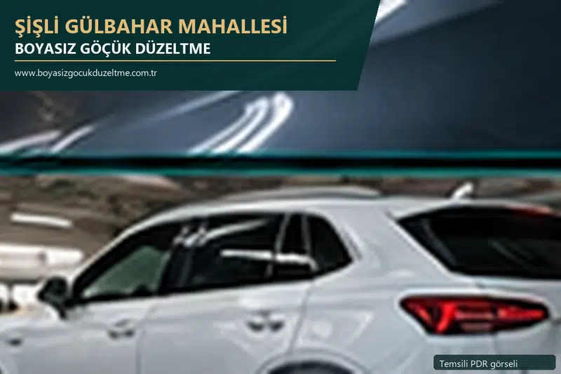 Şişli Gülbahar Mahallesi hizmet rehberi için modern otomobil ve boyasız göçük incelemesini anlatan temsili görsel