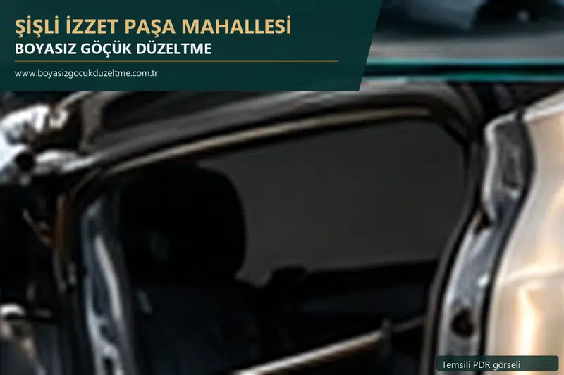 Şişli İzzet Paşa Mahallesi hizmet rehberi için modern otomobil ve boyasız göçük incelemesini anlatan temsili görsel