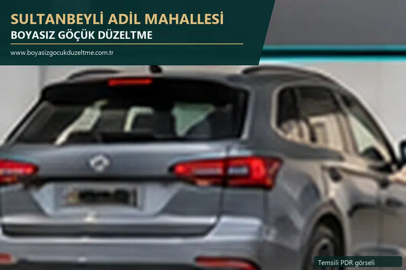Sultanbeyli Adil Mahallesi sabit nokta ve mobil PDR randevusunu anlatan temsili otomobil hizmeti görseli