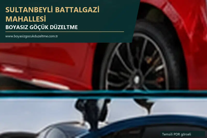 Sultanbeyli Battalgazi Mahallesi sabit nokta ve mobil PDR randevusunu anlatan temsili otomobil hizmeti görseli