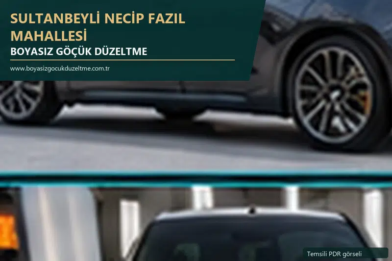 Sultanbeyli Necip Fazıl Mahallesi sabit nokta ve mobil PDR randevusunu anlatan temsili otomobil hizmeti görseli