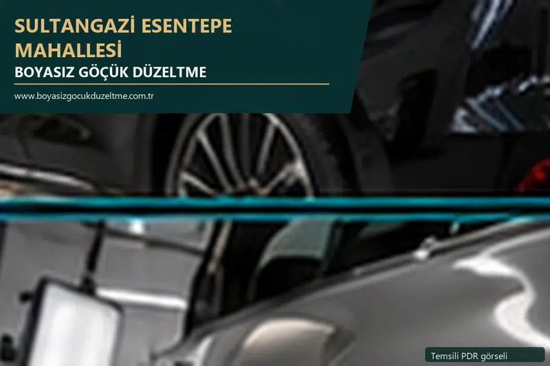 Sultangazi Esentepe Mahallesi sabit nokta ve mobil PDR randevusunu anlatan temsili otomobil hizmeti görseli