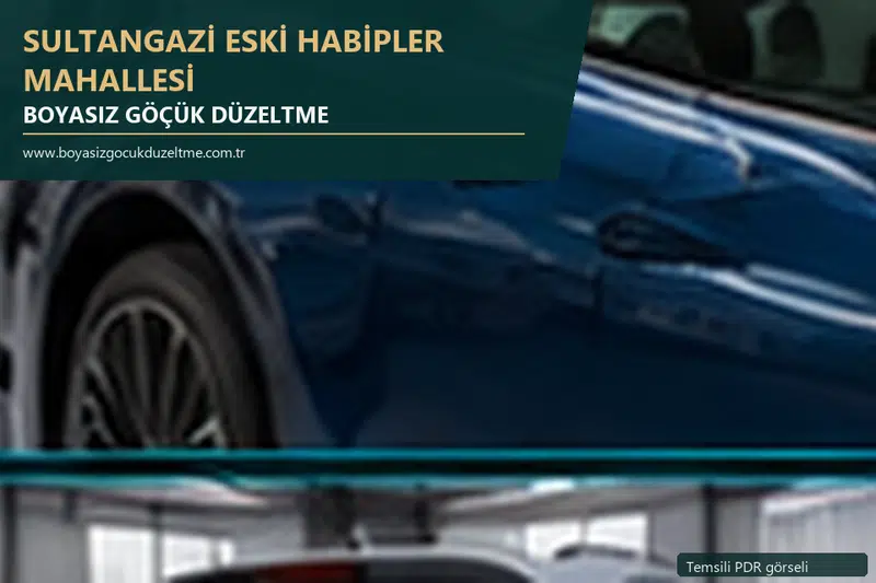 Sultangazi Eski Habipler Mahallesi sabit nokta ve mobil PDR randevusunu anlatan temsili otomobil hizmeti görseli