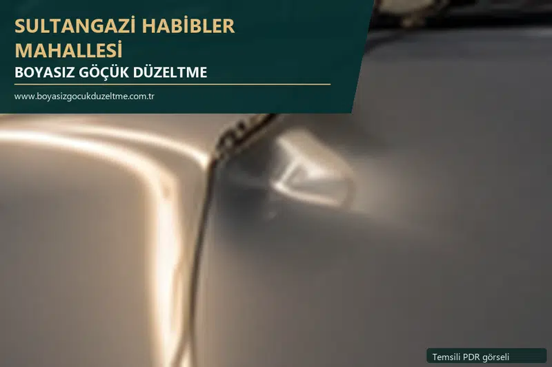 Sultangazi Habibler Mahallesi sabit nokta ve mobil PDR randevusunu anlatan temsili otomobil hizmeti görseli