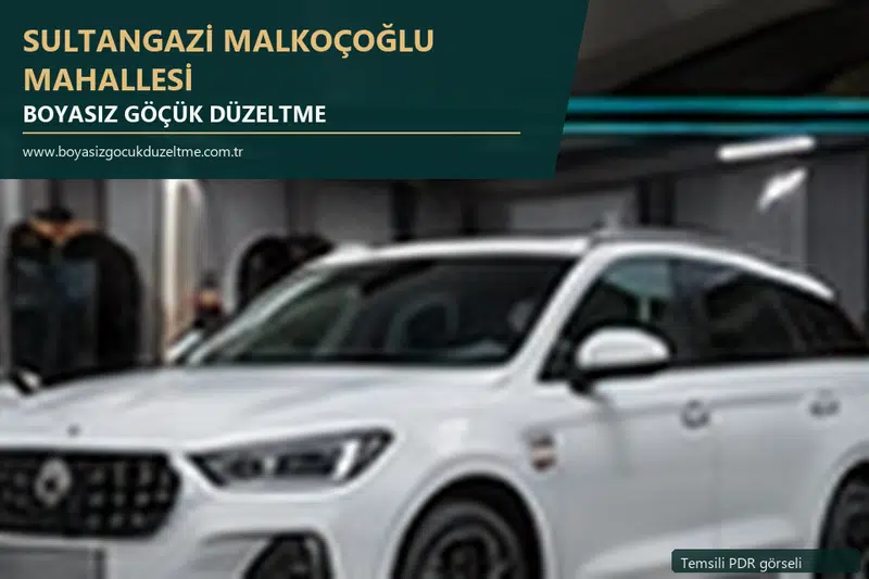 Sultangazi Malkoçoğlu Mahallesi sabit nokta ve mobil PDR randevusunu anlatan temsili otomobil hizmeti görseli