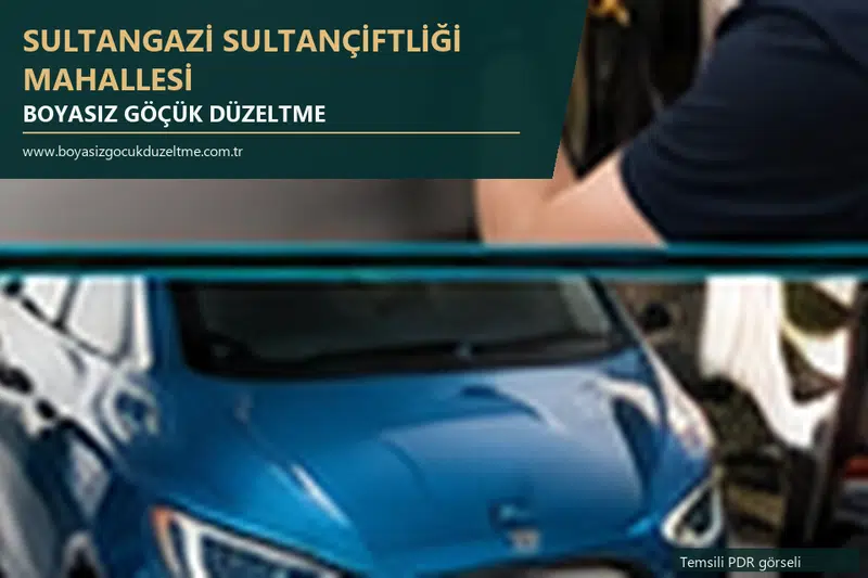 Sultangazi Sultançiftliği Mahallesi sabit nokta ve mobil PDR randevusunu anlatan temsili otomobil hizmeti görseli