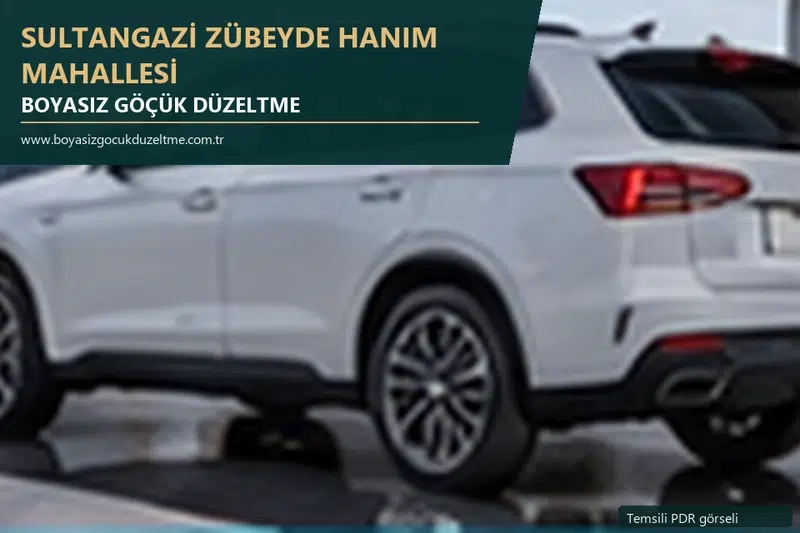 Sultangazi Zübeyde Hanım Mahallesi sabit nokta ve mobil PDR randevusunu anlatan temsili otomobil hizmeti görseli