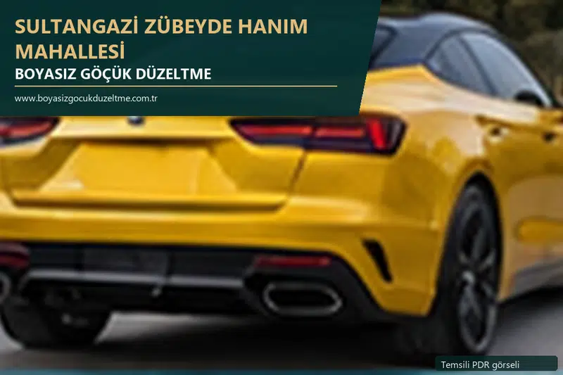 Sultangazi Zübeyde Hanım Mahallesi hizmet rehberi için modern otomobil ve boyasız göçük incelemesini anlatan temsili görsel
