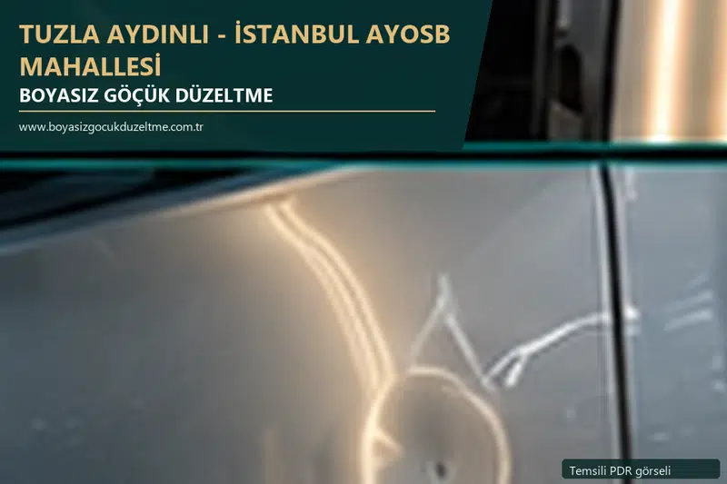 Tuzla Aydınlı - İstanbul Ayosb Mahallesi hizmet rehberi için modern otomobil ve boyasız göçük incelemesini anlatan temsili görsel
